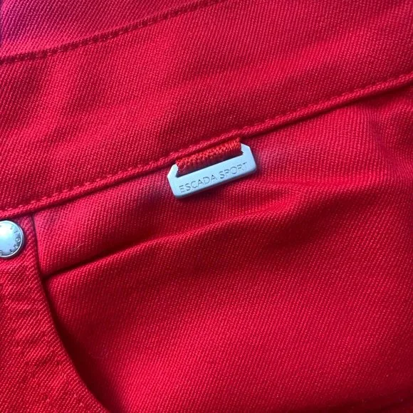 Escada Sport High Rise Red Pants - Picture 2 of 4